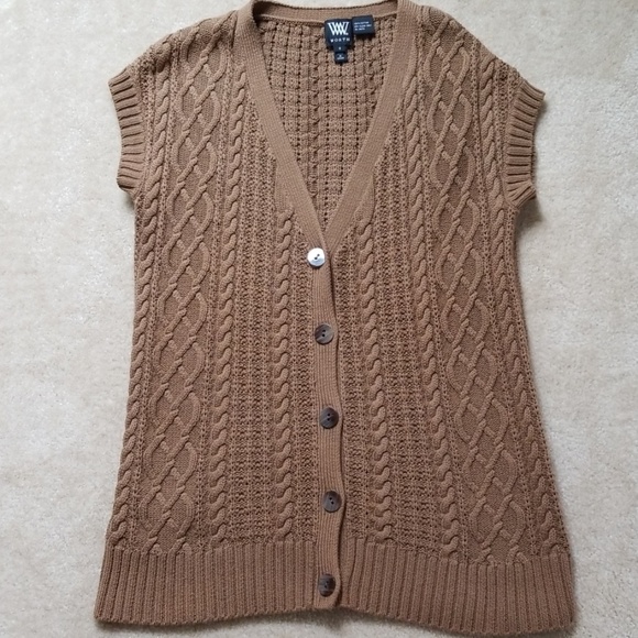 Worth Sweaters - WORTH Brown button front Vest
